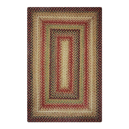 Homespice Decor 20 x 30 in. Gingerbread Jute Oval Braided Rug - Brown, Deep Red 501806